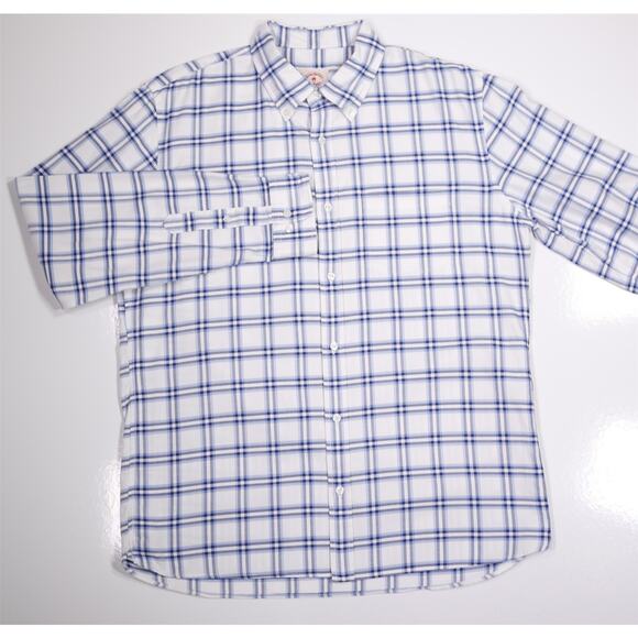 Brooks Brothers Red Fleece Blue White Check Plaid Button Up Shirt XL - Picture 2 of 7